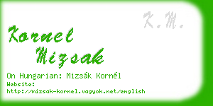 kornel mizsak business card
